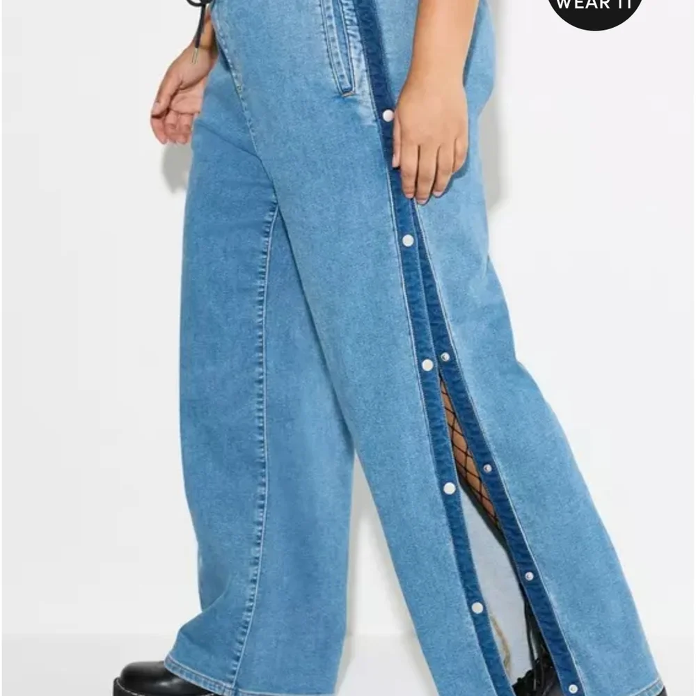 Torrid Blue Flare Jeans with Side Snaps - Picture 4 of 6
